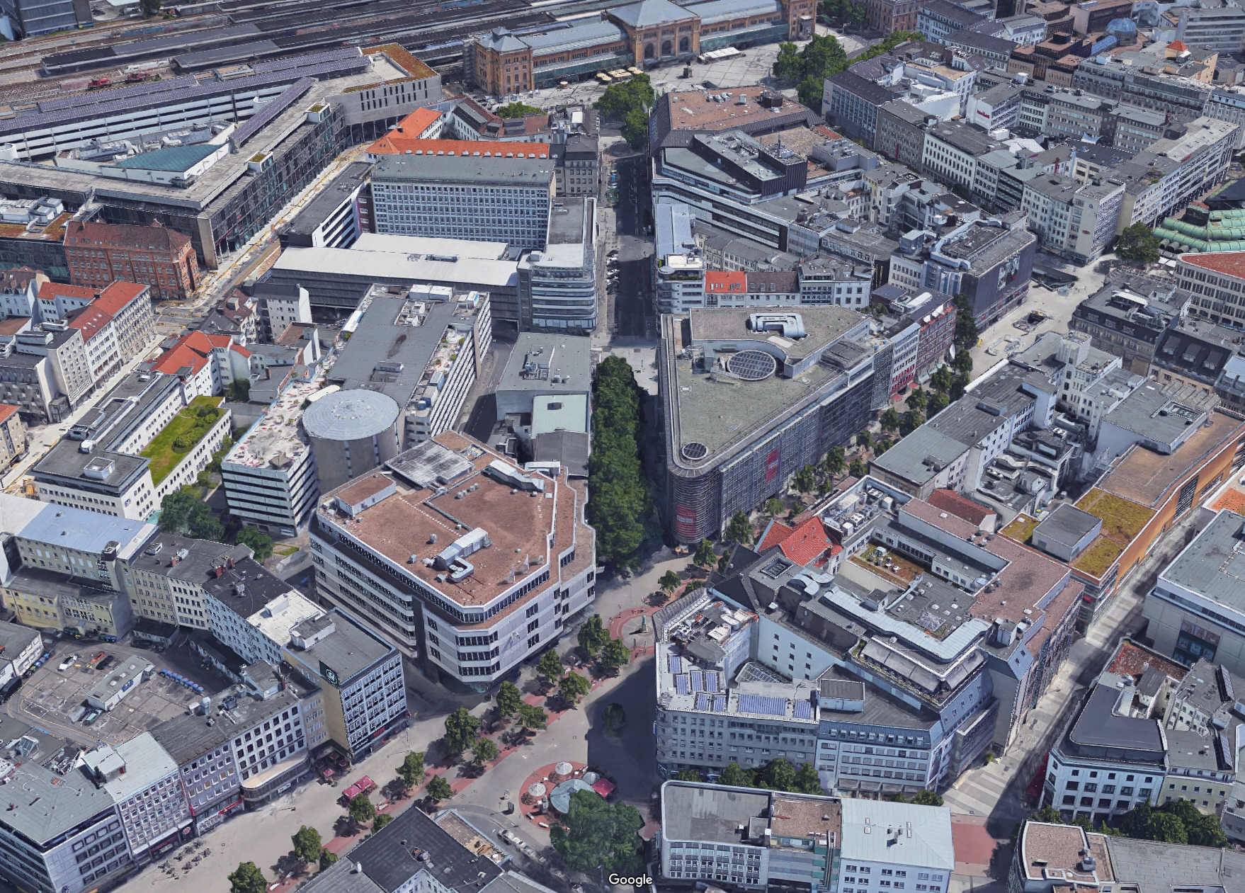 Luftbild der Innenstadt Hannovers