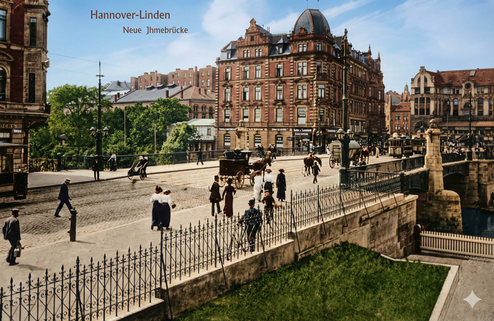 Blick über die Ihmebrücke zum Schwarzen Bär