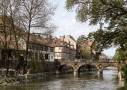 Partie des Leineufers und Marstallbrücke