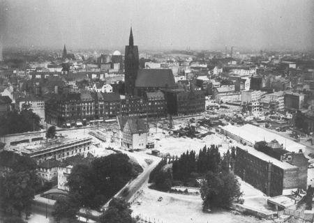 Blick in Richtung Marktkirche 1954, Quelle:Bildarchiv Foto Marburg