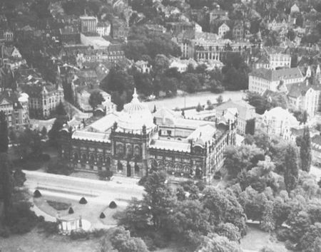 Luftbild vom Provinzialmuseum in Hannover 1943, Quelle:Bildarchiv Foto Marburg