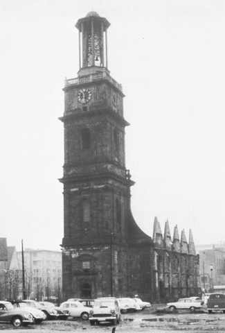 Zerstörte Aegidienkirche 1961, Quelle:Bildarchiv Foto Marburg