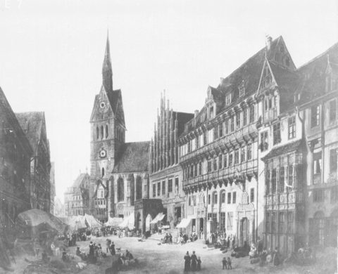 Marktkirche 1834, Quelle:Bildarchiv Foto Marburg